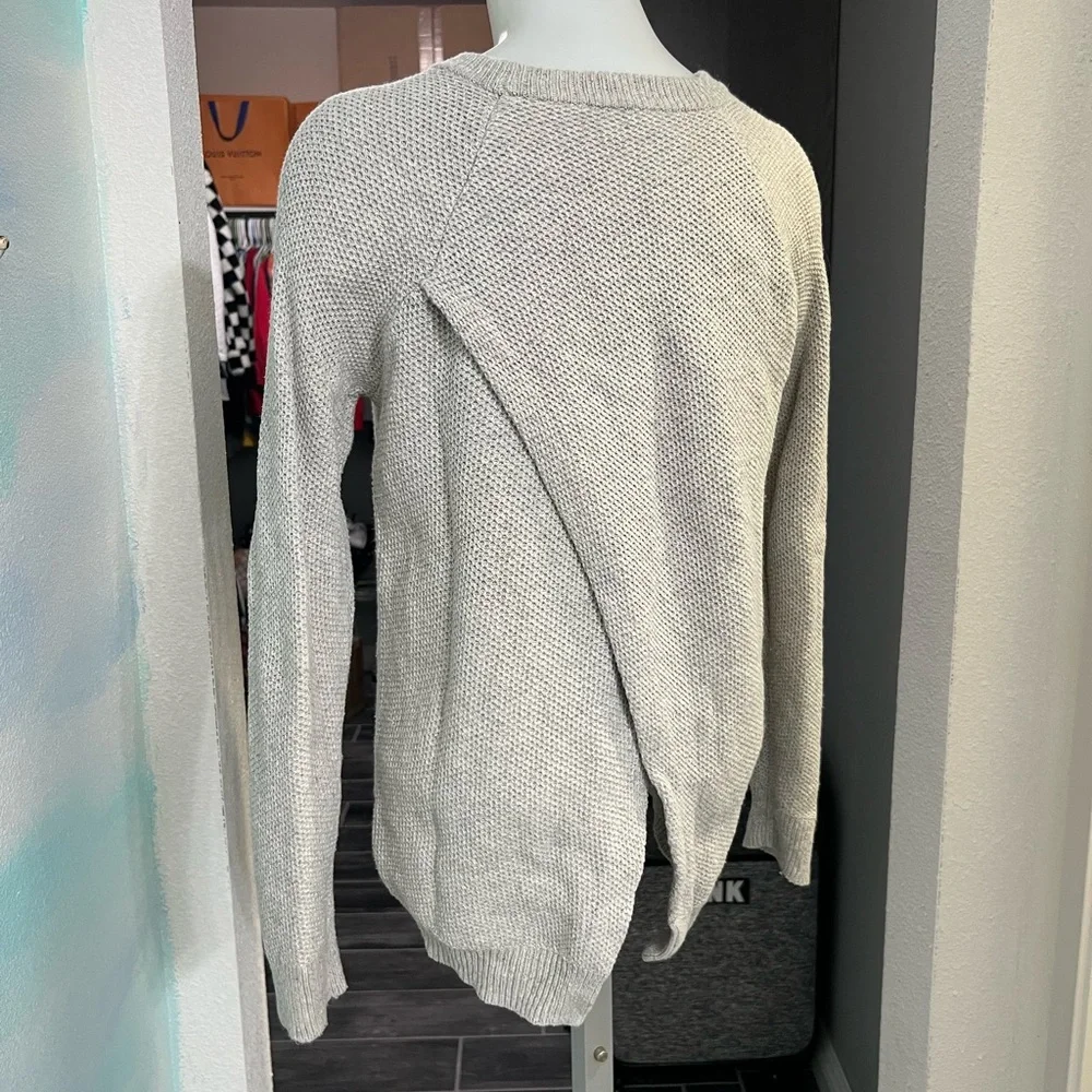 Madewell Light Gray Slit Back Sweater - Picture 5 of 7